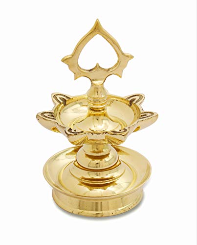 7 Faced Traditional Brass Goa Lamandeep or Hanging Lamp- 4.25" Diameter (0.85 kg Weight) Mangal Fashions | Indian Home Decor and Craft