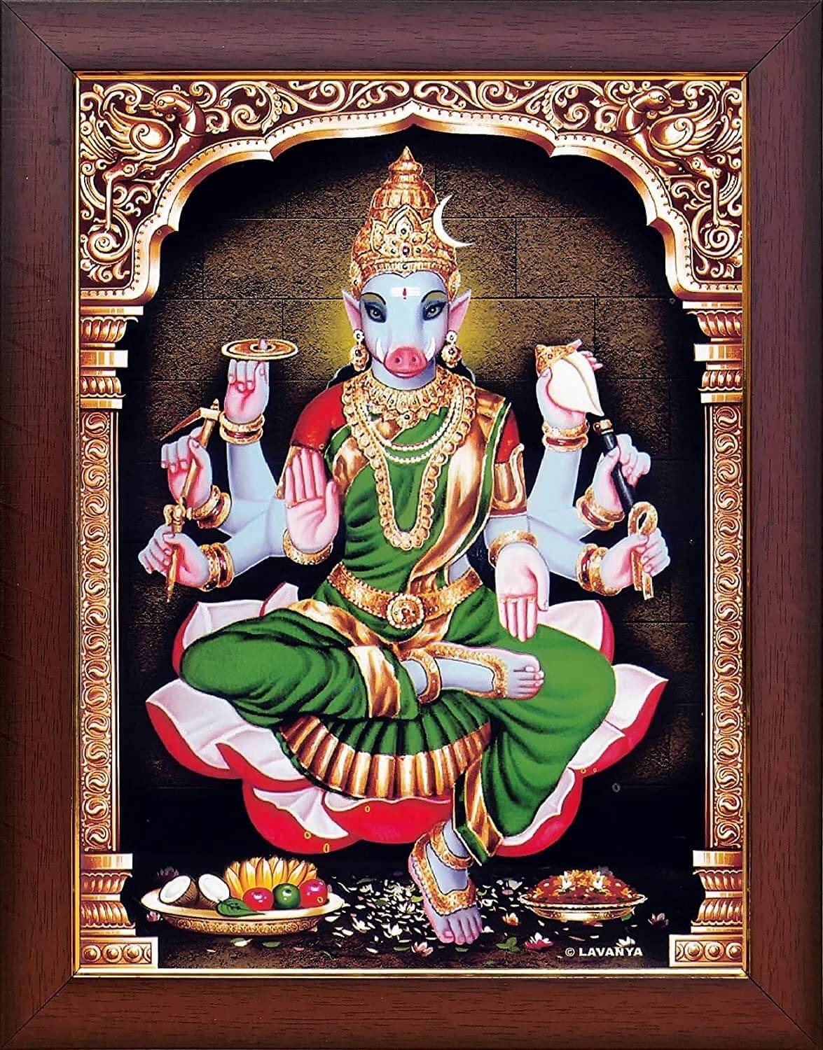 Goddess Sri Varahi Amman Devi Wooden Photo Frame (Regular 13 X 10 ...