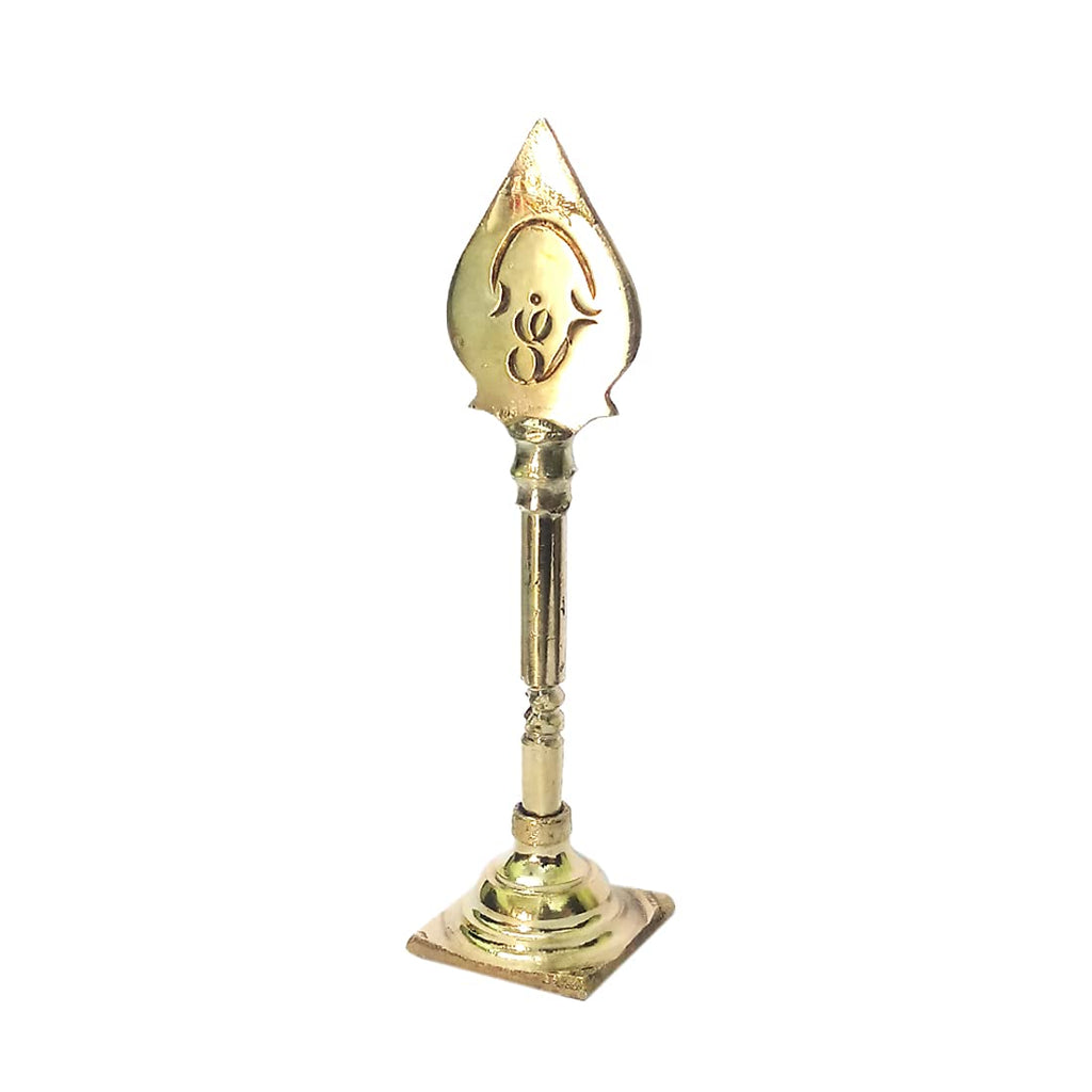 Golden Brass Vel Idol | Murugan Vel Brass | Om Vel Idol For Pooja (Height - 9 CM)