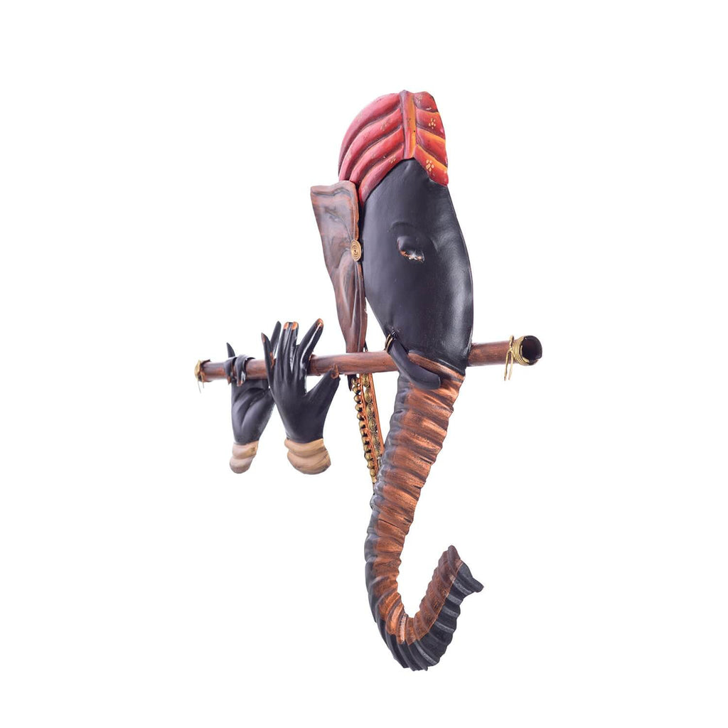 Bansuri Ganesha Wrought Iron Wall Hanging (43 cm x 3 cm x 38)