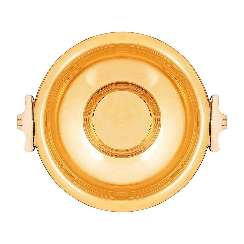 Traditional Brass Uruli Bowl for Home Decor & Flower Decoration, Pure Brass Urli Suitable for Home,Office & Gifting, Solid Uruli Decorative Bowl in Golden Color (6 "Inch)