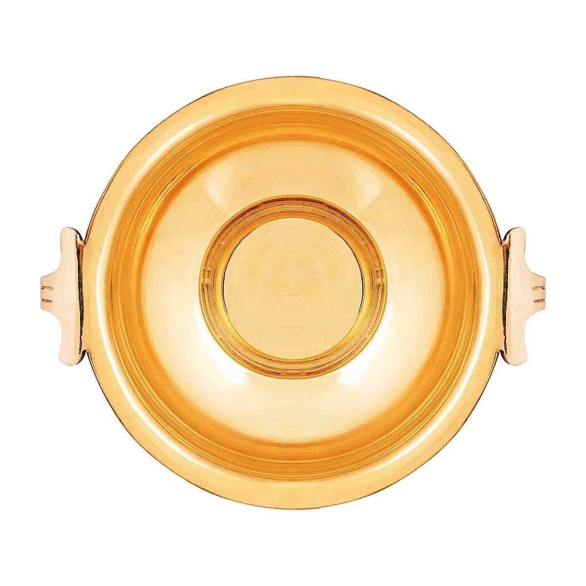 Traditional Brass Uruli Bowl for Home Decor & Flower Decoration, Pure Brass Urli Suitable for Home,Office & Gifting, Solid Uruli Decorative Bowl in Golden Color (6 "Inch)