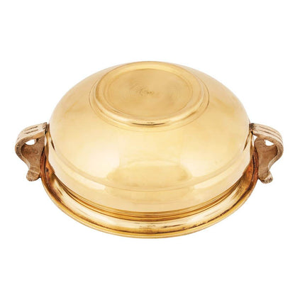 Traditional Brass Uruli Bowl for Home Decor & Flower Decoration, Pure Brass Urli Suitable for Home,Office & Gifting, Solid Uruli Decorative Bowl in Golden Color (6 "Inch)