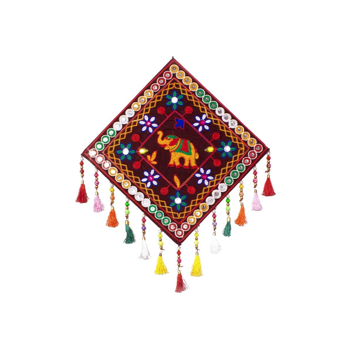 Gujarati Style Wall Hanging Traditional Style Decor (15 X15 in) | Pack of 1 | Wooden Wall Hanger for Home Decor