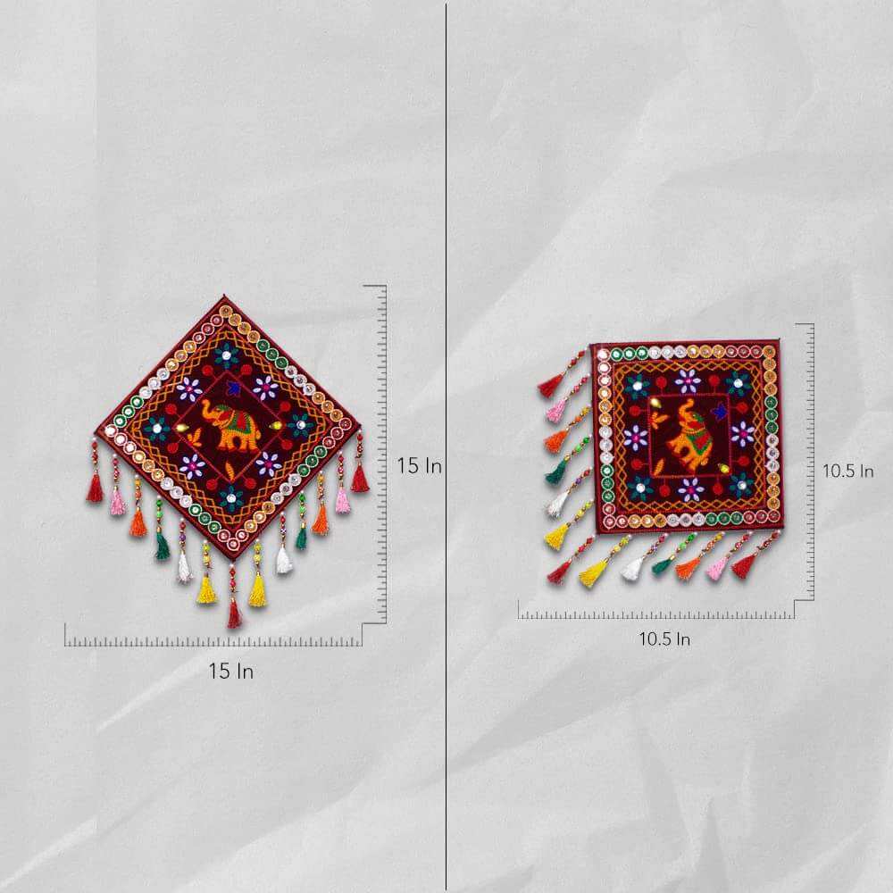 Gujarati Style Wall Hanging Traditional Style Decor (15 X15 in) | Pack of 1 | Wooden Wall Hanger for Home Decor