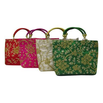 Set Of 6 - Trendy Potli Bags for Return Gifts for Ladies Mehendi, Haldi, Wedding, Sangeet, Engagement, Pooja, Party Favor Bags - Multicolor