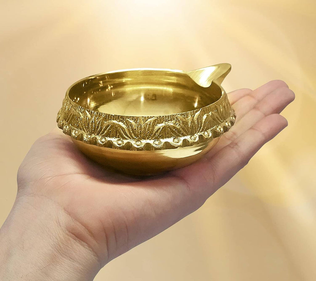 Large Size Kuber Brass Aarti Diya with 16 Inch Red Akhand Jyoti for Puja Jyot Oil Lamp Festive Diwali Mandir Temple Aarti Pooja Diya