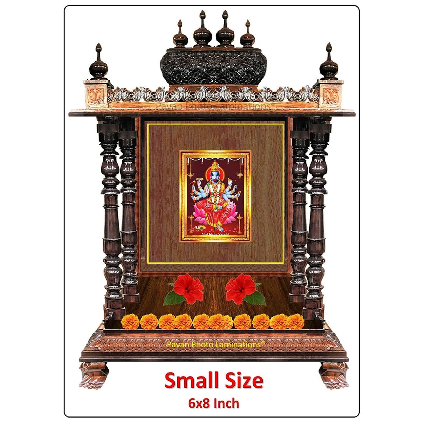 Goddess Sri Maha Varahi Devi Amman Mata Ammavari Photo Frame (Golden Color, Small Size 8 x 6 Inch)