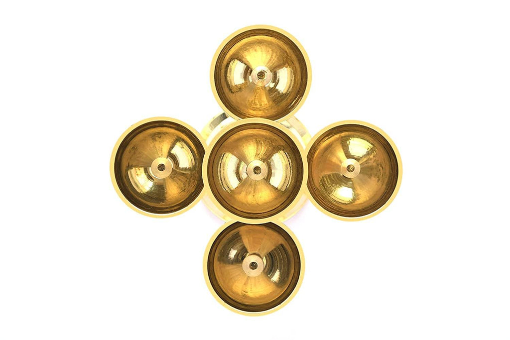 5 Faced Ethnic Brass Panchadeep or Bhadradeepam