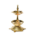 Pure Brass Modern 5 Face Kachua Deep, Deepak, Diya for Pooja (Size: 6.25 Inches, Weight: 380 g)