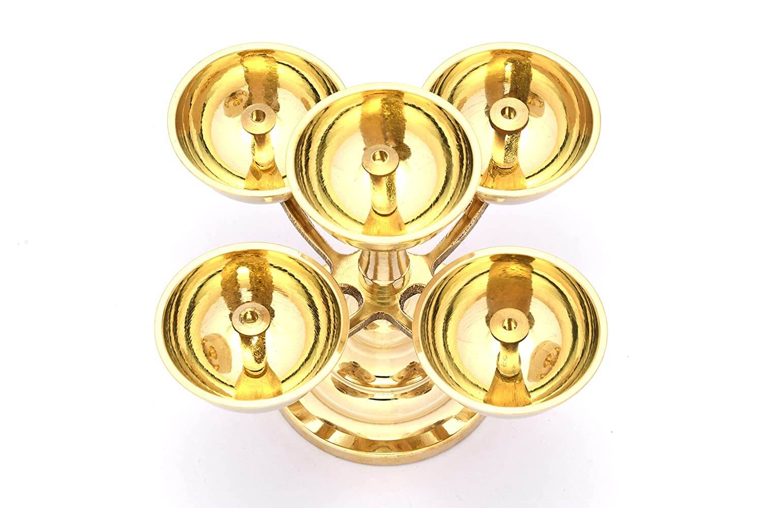 5 Faced Ethnic Brass Panchadeep or Bhadradeepam