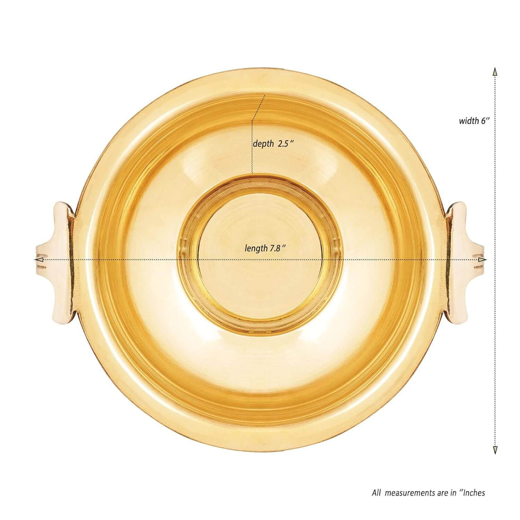 Traditional Brass Uruli Bowl for Home Decor & Flower Decoration, Pure Brass Urli Suitable for Home,Office & Gifting, Solid Uruli Decorative Bowl in Golden Color (6 "Inch)
