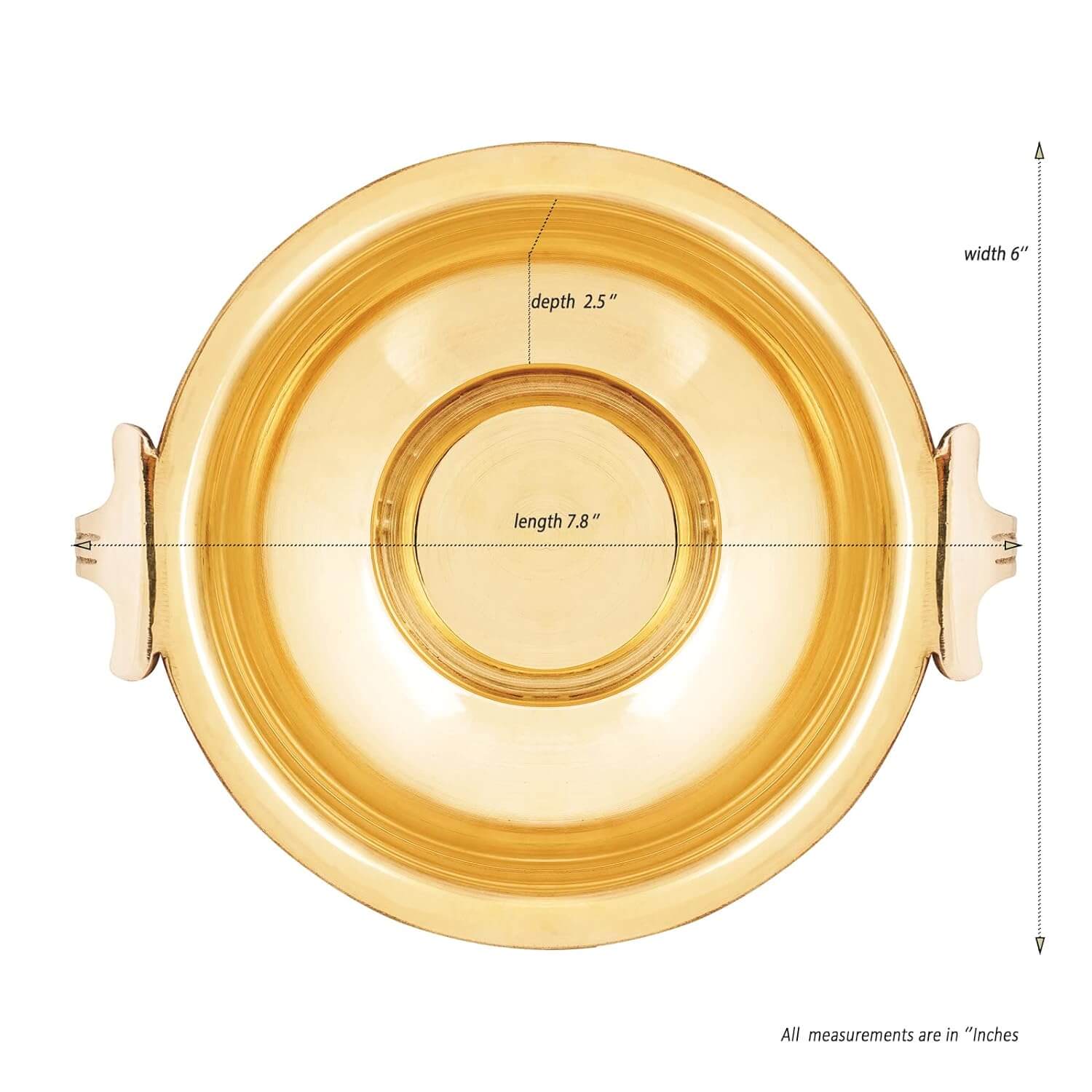 Traditional Brass Uruli Bowl for Home Decor & Flower Decoration, Pure Brass Urli Suitable for Home,Office & Gifting, Solid Uruli Decorative Bowl in Golden Color (6 "Inch)