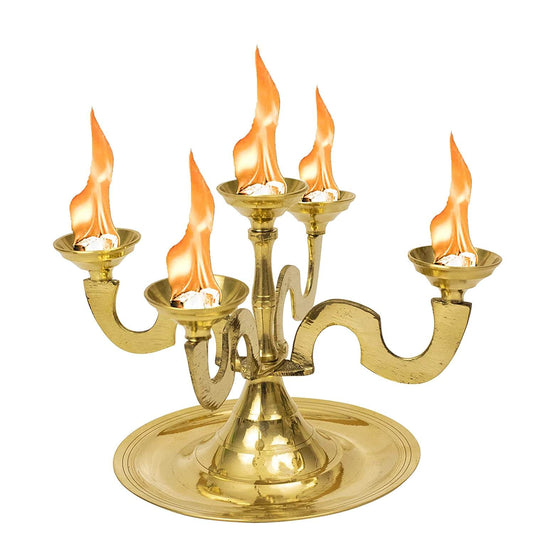 Brass Housewarming Set pooja Diya or Vilakku, Brass Pot, Kamatachi Oil  Lamp, Brass Plate, Ganesh and Lakshmi Idols -  Israel