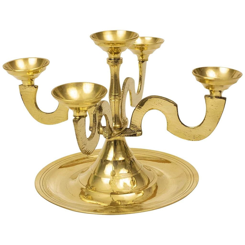 5 Face Kilai Karpoor Aarti Deepam Pancharati Diya Stand for Home and Mandir