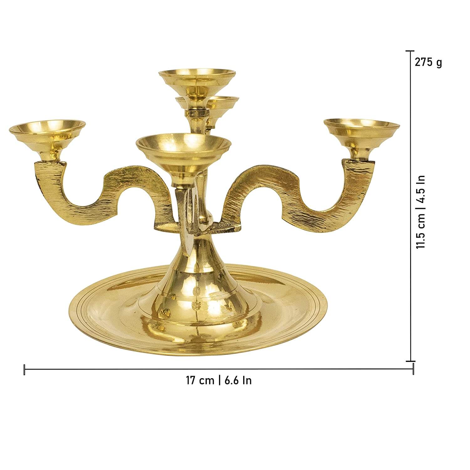 5 Face Kilai Karpoor Aarti Deepam Pancharati Diya Stand for Home and Mandir