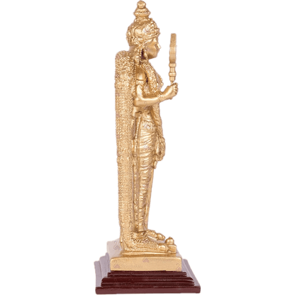 Pathumalai Murugan Statue, Murugan Resin Idol, Gold Finish - 17 cm Height