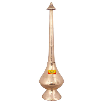 Brass Bottle for Gangajal and Perfume Gulab Pash Sprinklers Gangajal Spray Bottle for Pooja (Gold, 10 inch)
