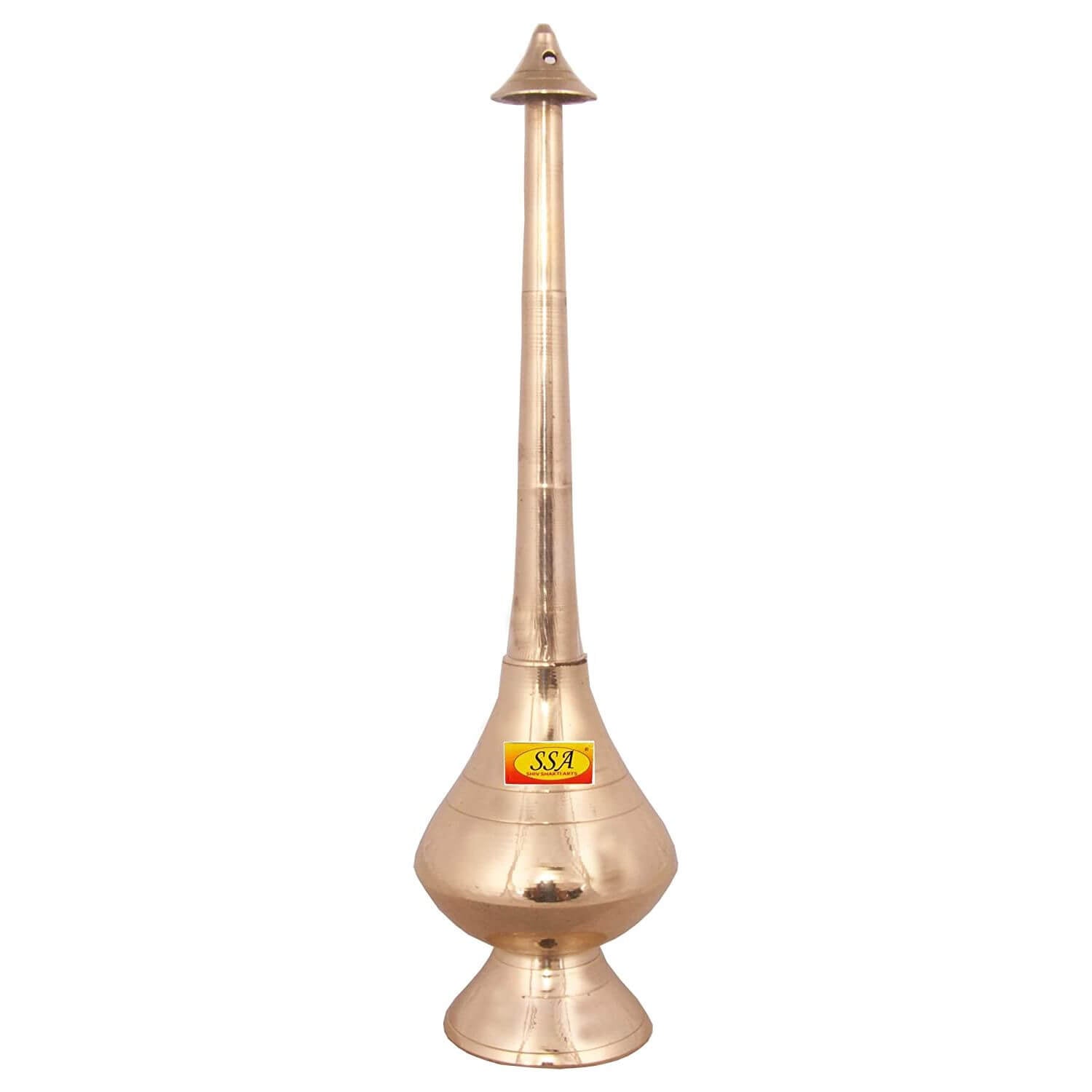 Brass Bottle for Gangajal and Perfume Gulab Pash Sprinklers Gangajal Spray Bottle for Pooja (Gold, 10 inch)