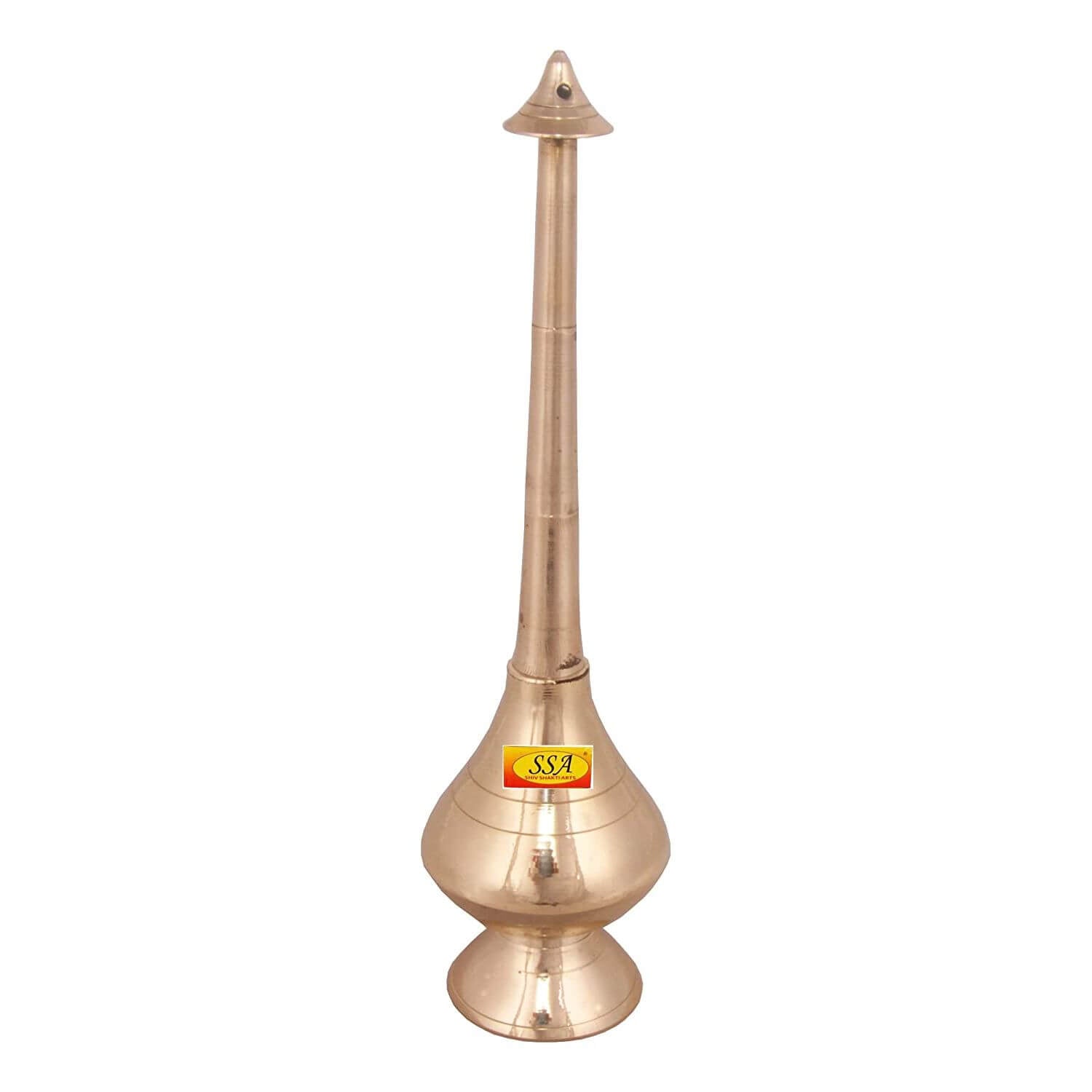 Brass Bottle for Gangajal and Perfume Gulab Pash Sprinklers Gangajal Spray Bottle for Pooja (Gold, 10 inch)
