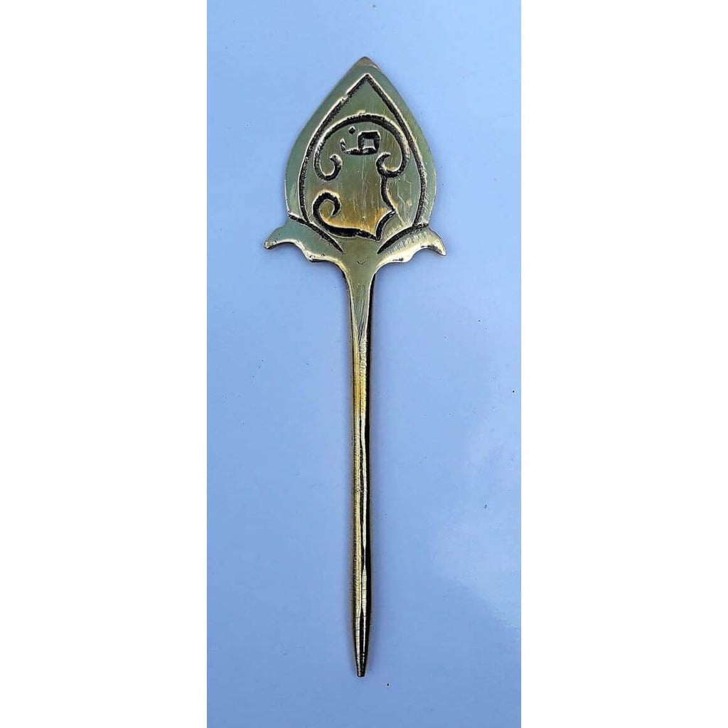 Brass Lord Traditional Lord Murugan Vel, Height 6.2 inches, Yellow showpiece