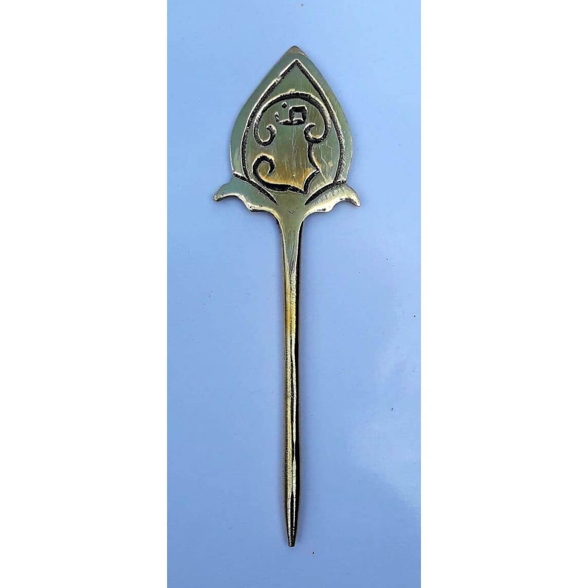 Brass Lord Traditional Lord Murugan Vel, Height 6.2 inches, Yellow showpiece