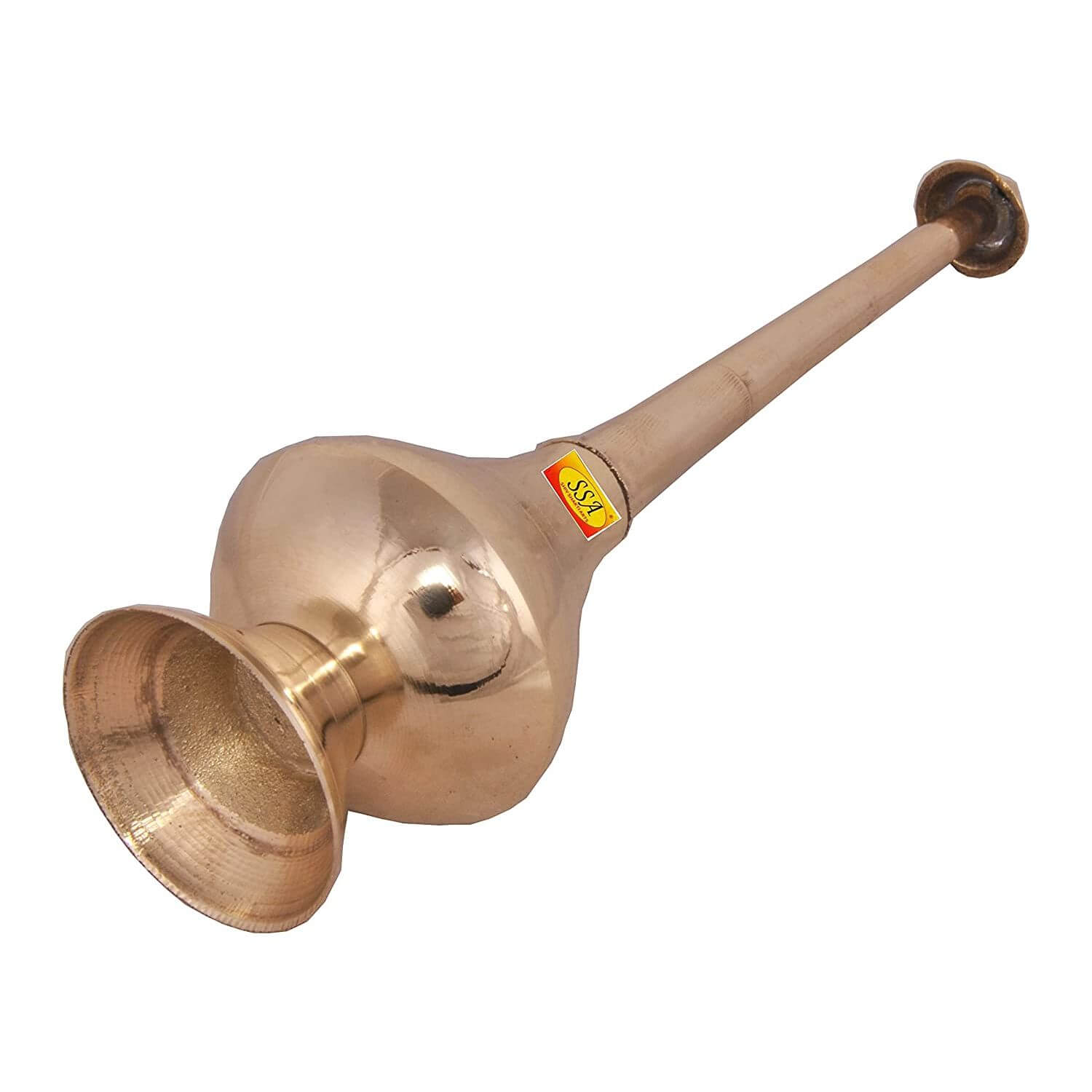 Brass Bottle for Gangajal and Perfume Gulab Pash Sprinklers Gangajal Spray Bottle for Pooja (Gold, 10 inch)