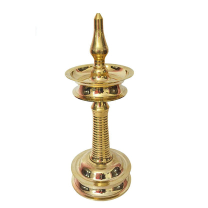 12 Inch (1.5kg) - Set of 1 - Traditional Brass Kerala Nilavilakku Diya Deepak Oil Lamp