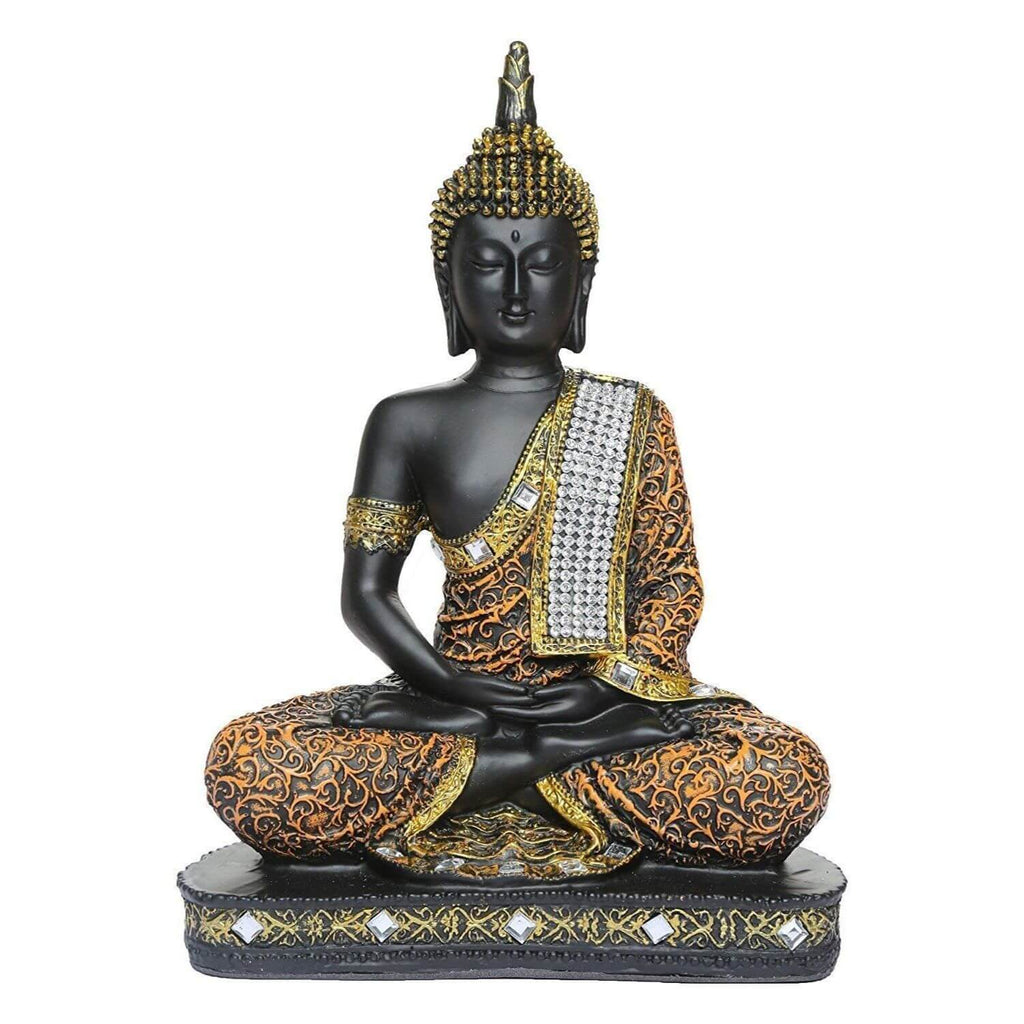 9.5 inch Sitting Buddha Idol (300g) - Polyresin Statue Showpiece for Home Decor Decoration Gift Item