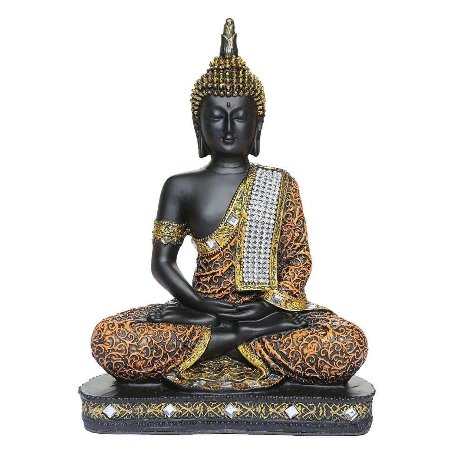 9.5 inch Sitting Buddha Idol (300g) - Polyresin Statue Showpiece for Home Decor Decoration Gift Item