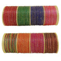 Glass and Polka Dots Glossy Finished Bangle Set For Women and Girls (Size 2.4), Pack Of 108 Bangles