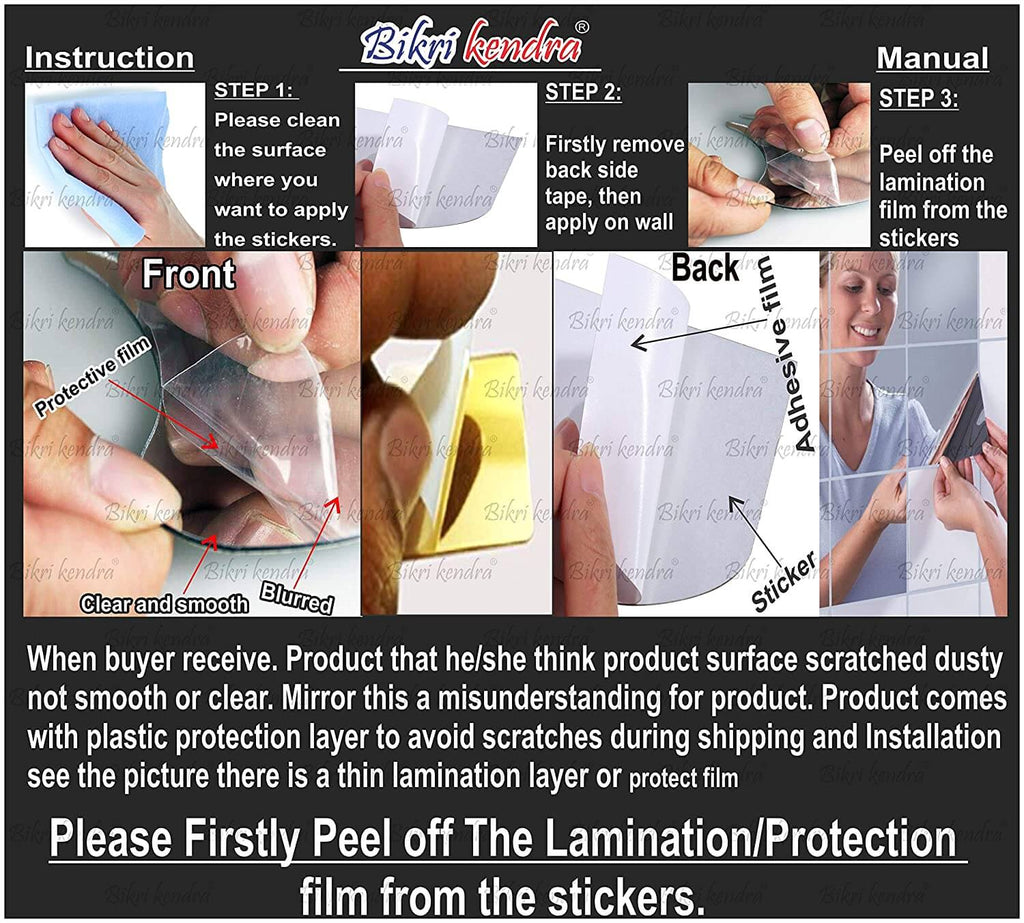 1.5 Feet Golden Sun Decorative Mirror Acrylic 3D Wall Stickers Decor for Home Mangal Fashions | Indian Home Decor and Craft