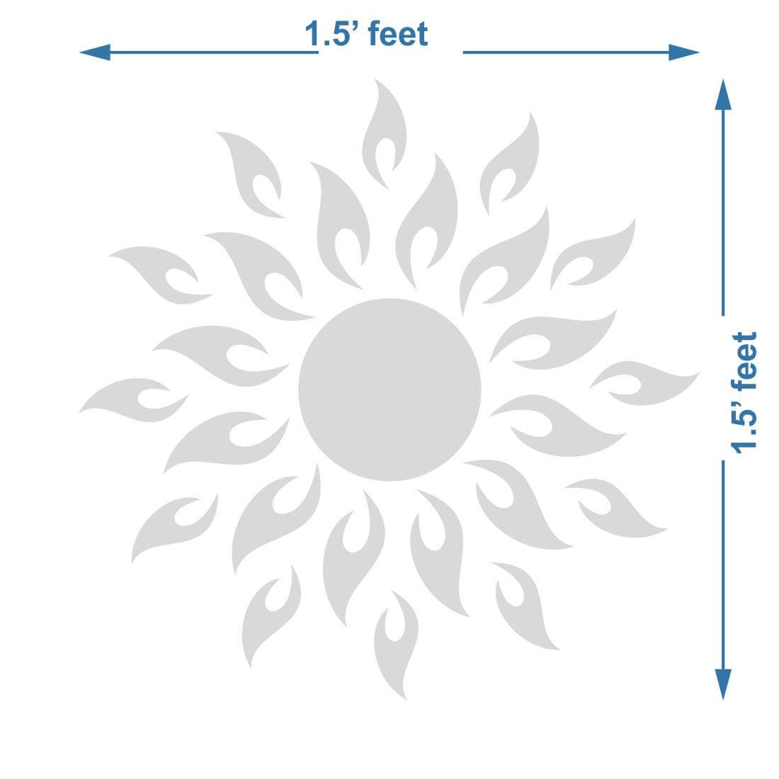 1.5 Feet Golden Sun Decorative Mirror Acrylic 3D Wall Stickers Decor for Home Mangal Fashions | Indian Home Decor and Craft