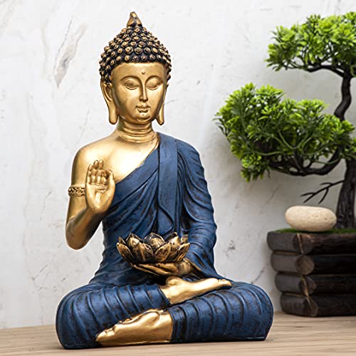 10.2 inch Buddha Idol Statue (300g) - Polyresin Home Decor Showpiece Gifting Item Mangal Fashions | Indian Home Decor and Craft