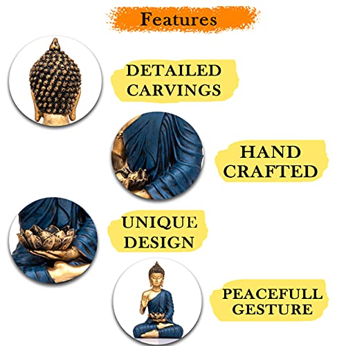 10.2 inch Buddha Idol Statue (300g) - Polyresin Home Decor Showpiece Gifting Item Mangal Fashions | Indian Home Decor and Craft