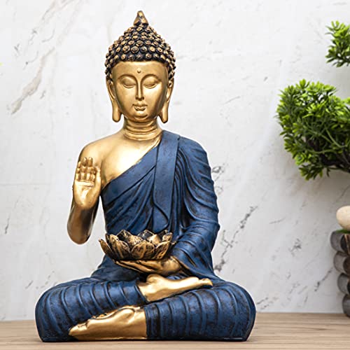 10.2 inch Buddha Idol Statue (300g) - Polyresin Home Decor Showpiece Gifting Item Mangal Fashions | Indian Home Decor and Craft