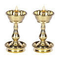 11.5cm x 6.5cm Pure Brass Heavy Udupi Nanda Diya (Set of 2) Mangal Fashions | Indian Home Decor and Craft