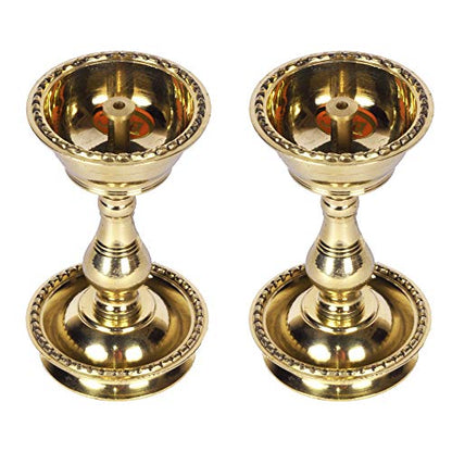 11.5cm x 6.5cm Pure Brass Heavy Udupi Nanda Diya (Set of 2) Mangal Fashions | Indian Home Decor and Craft