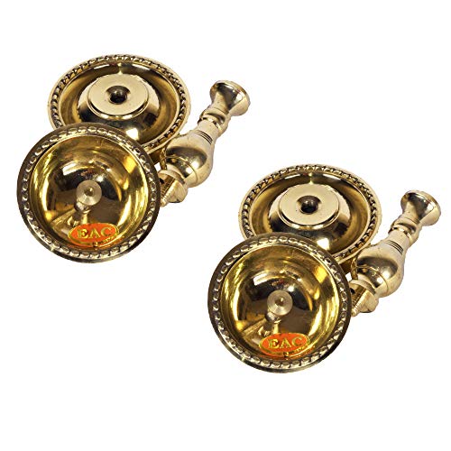 11.5cm x 6.5cm Pure Brass Heavy Udupi Nanda Diya (Set of 2) Mangal Fashions | Indian Home Decor and Craft