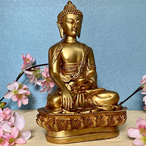 11 Inch Sitting Buddha Idol - Polyresin Statue Showpiece for Home Decor Decoration Gift Gifting Items (700g) Mangal Fashions | Indian Home Decor and Craft