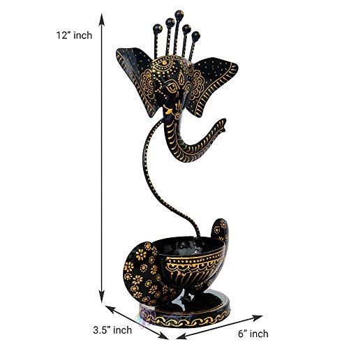 12 Inch Lord Ganesha Antique Tealight Holder / Candle Holder / Home Decor Mangal Fashions | Indian Home Decor and Craft
