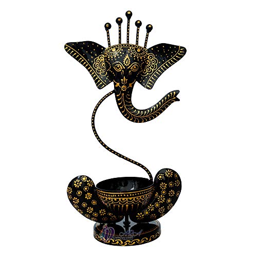 12 Inch Lord Ganesha Antique Tealight Holder / Candle Holder / Home Decor Mangal Fashions | Indian Home Decor and Craft