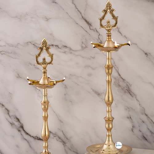 17 Inch (1kg) - Set of 2 - Prabai Diya/Kuthuvilakku Mangal Fashions | Indian Home Decor and Craft