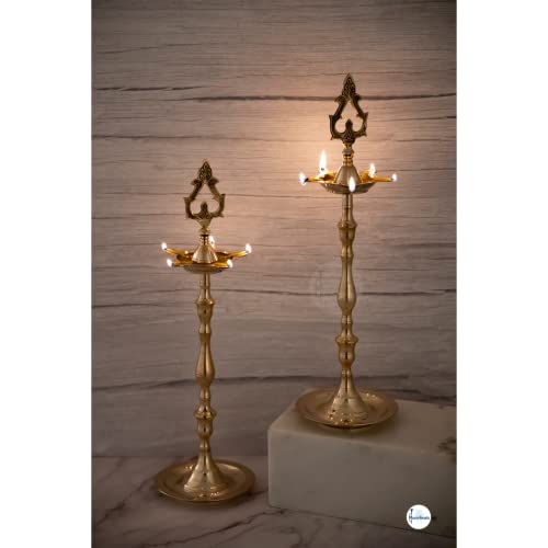 17 Inch (1kg) - Set of 2 - Prabai Diya/Kuthuvilakku Mangal Fashions | Indian Home Decor and Craft