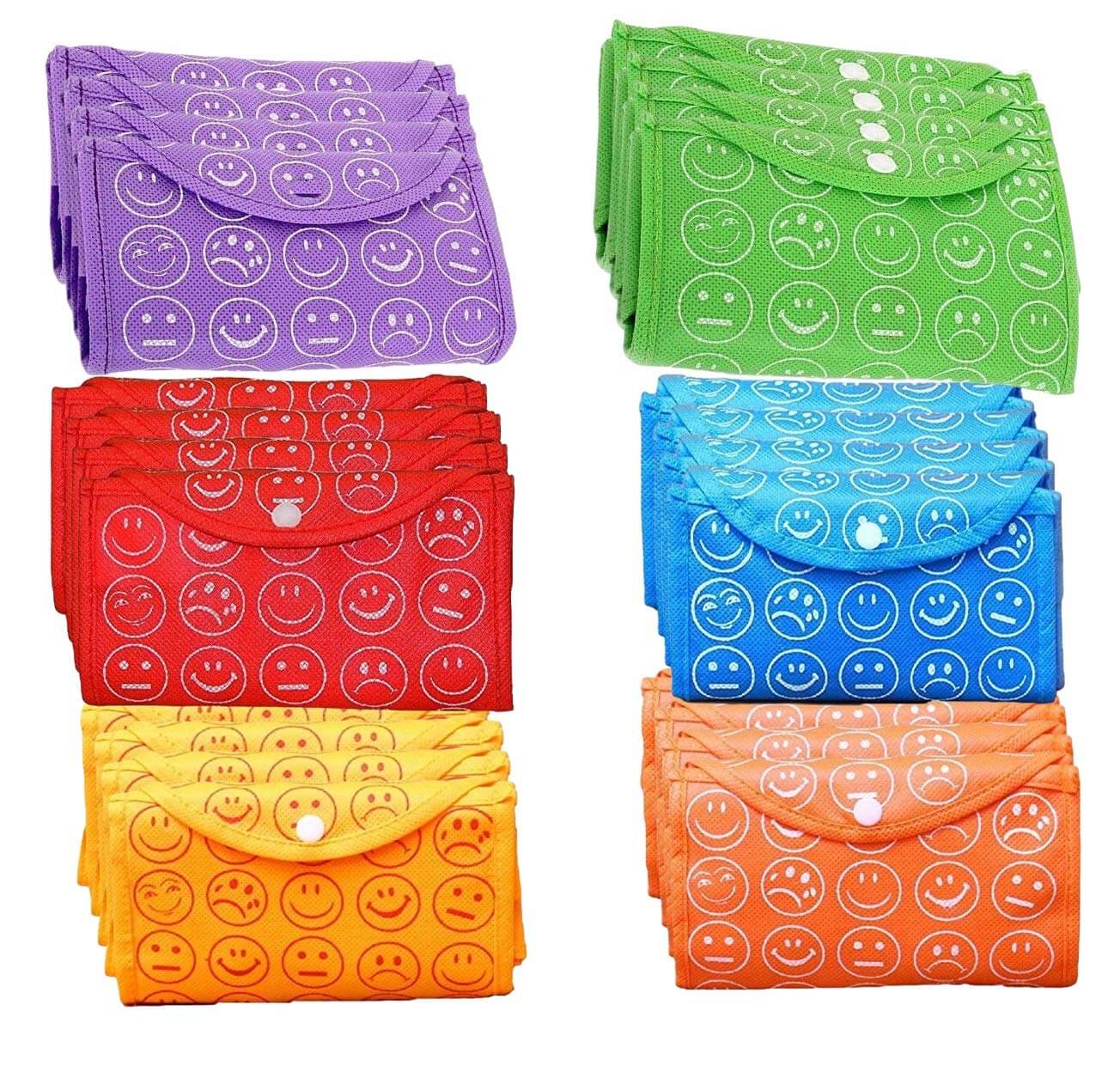 24 Piece Reusable Non Woven Multicolor Shopping Grocery Bags Return Gift Wedding Birthday House Warming Events Functions Mangal Fashions | Indian Home Decor and Craft