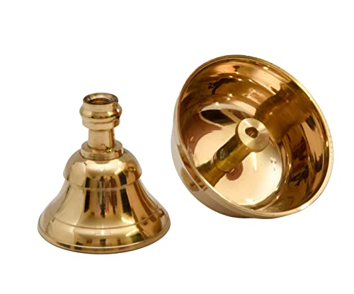 3.2 Inch - Set of 2 - Pure Brass Akhand Jyothi | Pyali Stand | Nanda Table Diya Mangal Fashions | Indian Home Decor and Craft