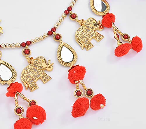 3 Feet - Decorative Main Door Hanging Toran Bandarwar - Pom Pom Elephants Design Mangal Fashions | Indian Home Decor and Craft