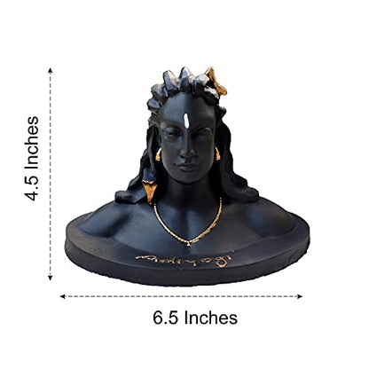 4.5 Inch Adiyogi statue with Rudraksha Mala (4 mm Beads) Statue in Ivory Antique Finish Mangal Fashions | Indian Home Decor and Craft
