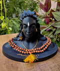 4.5 Inch Adiyogi statue with Rudraksha Mala (4 mm Beads) Statue in Ivory Antique Finish Mangal Fashions | Indian Home Decor and Craft