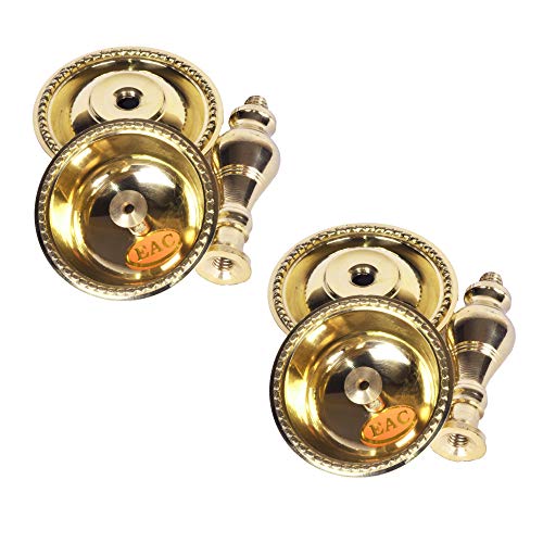 5.2 Inch - Set of 2 - Pure Brass Heavy Udupi Nanda Diya Mangal Fashions | Indian Home Decor and Craft